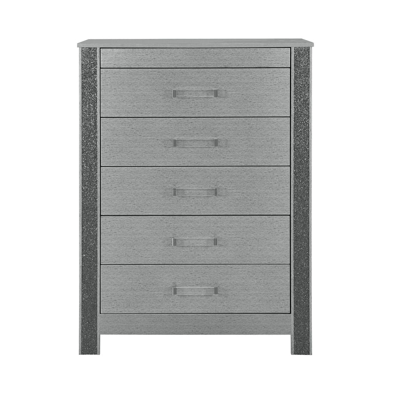 Lorenzo - Chest With Hidden Jewelry Compartment And Bar Handle - Silver - R&R Furniture Gallery (Fountain Valley, CA)