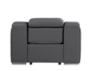 Dark gray armless reclining chair by DivanItalia, showcasing a modern, minimalist design and comfortable seating.