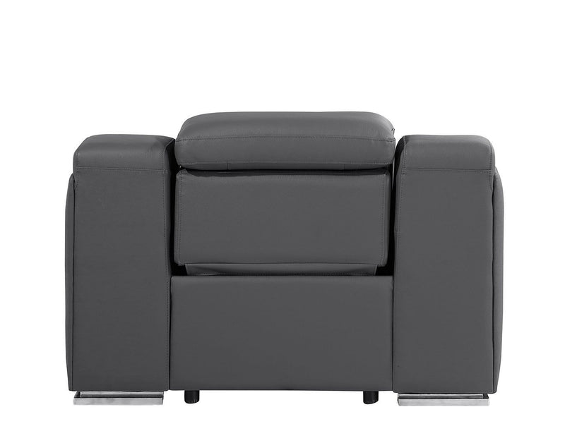 Dark gray armless reclining chair by DivanItalia, showcasing a modern, minimalist design and comfortable seating.