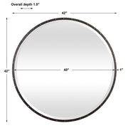 Uttermost Benedo round black wall mirror with sleek frame, ideal for modern home decor and interior design.