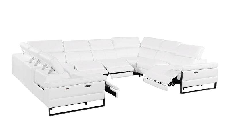 1246 - 8-Piece U-Shaped Modular Power Reclining Sectional With 4 Power Recliners And Power Headrests