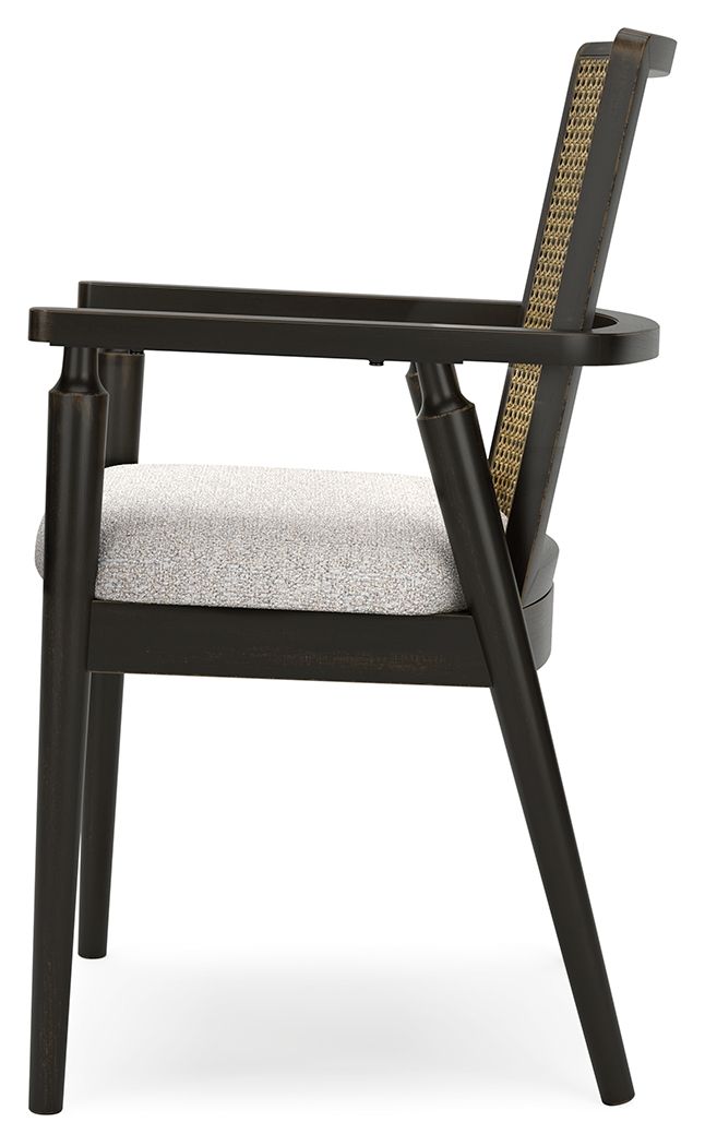 Galliden - Dining Upholstered Arm Chair (Set of 2) - Black - R&R Furniture Gallery (Fountain Valley, CA)