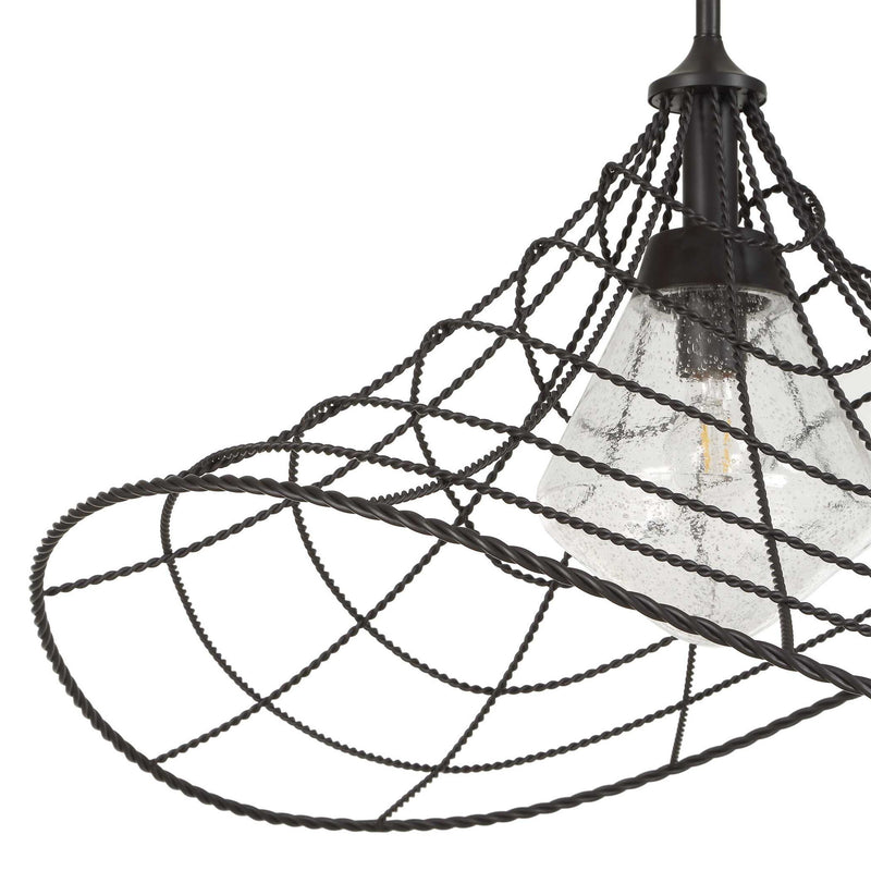 Whirlwind - 1 Light Indoor-Outdoor Pendant - Dark Bronze