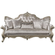 Libertee - Sofa With 5 Pillows - Beige Fabric & Champagne - R&R Furniture Gallery (Fountain Valley, CA)