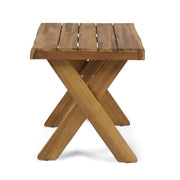 Passion - Outdoor Side Table With Cross Base And Slatted Top - Teak - R&R Furniture Gallery (Fountain Valley, CA)