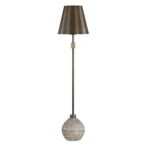 Jaycee - Dark Travertine Buffet Lamp - Brass / Gold / Gray