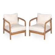 Outdoor Lounge Chair With Woven Backrest, Solid Wood Frame, Comfortable Cushions - R&R Furniture Gallery (Fountain Valley, CA)