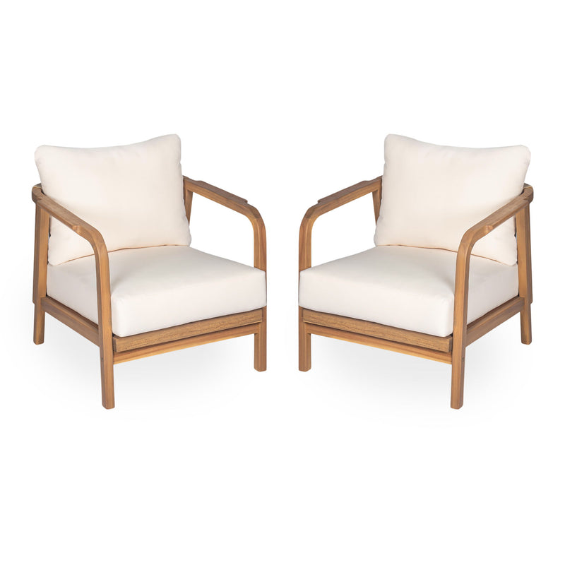 Outdoor Lounge Chair With Woven Backrest, Solid Wood Frame, Comfortable Cushions - R&R Furniture Gallery (Fountain Valley, CA)