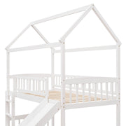 DreamHaus loft bed with built-in slide, featuring a sturdy wooden frame and a fun, space-saving design for kids' rooms.