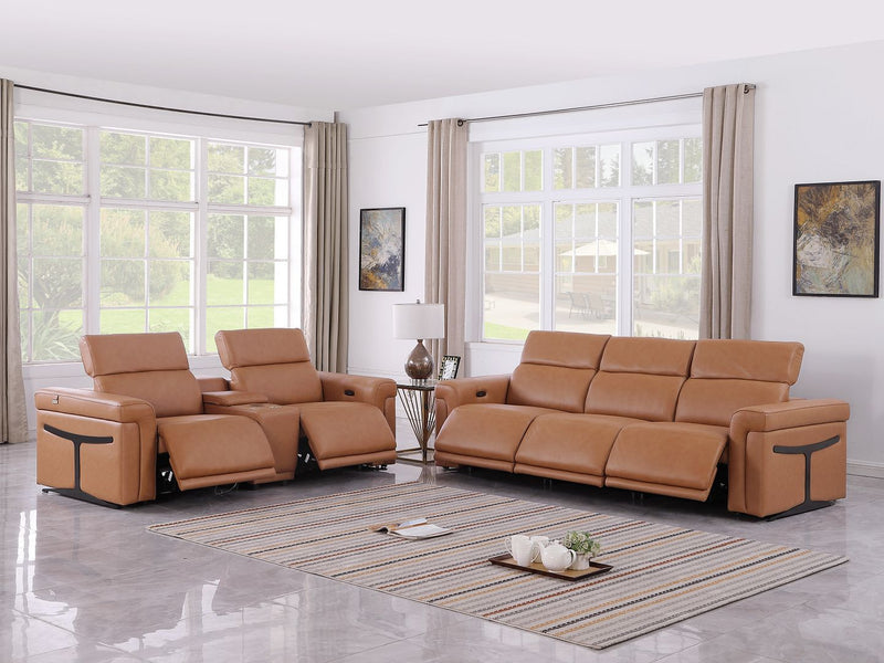 1126 - 6-Piece Modular Power Reclining Sofa And Console Loveseat Set In With 5 Power Recliners & Power Headrests