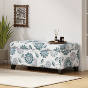 Luxury Storage Ottoman With Floral Patterned Fabric, Soft-Close Hinges, Multi Functional - R&R Furniture Gallery (Fountain Valley, CA)