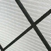 Noble House minimalist single panel iron fireplace screen with diamond pattern, decorative and protective fireplace accessory
