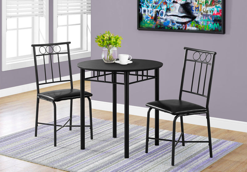 3 Pieces Dining Table Set, Small, Round, Contemporary & Modern - R&R Furniture Gallery (Fountain Valley, CA)