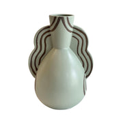 Earthenware - Line Art Wavy Vase - Sage Green - R&R Furniture Gallery (Fountain Valley, CA)