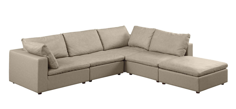 1100 - 5-Piece Right Arm Facing 3-Seat Sectional (Top-Grain Italian Leather)