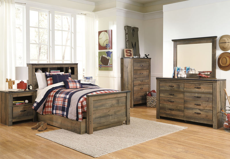 Trinell - Twin Bookcase Bed With 1 Large Storage Drawer - Brown - R&R Furniture Gallery (Fountain Valley, CA)