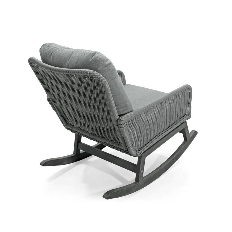 Contemporary Minimalist Wicker Rocking Chair With Soft Cushions - R&R Furniture Gallery (Fountain Valley, CA)
