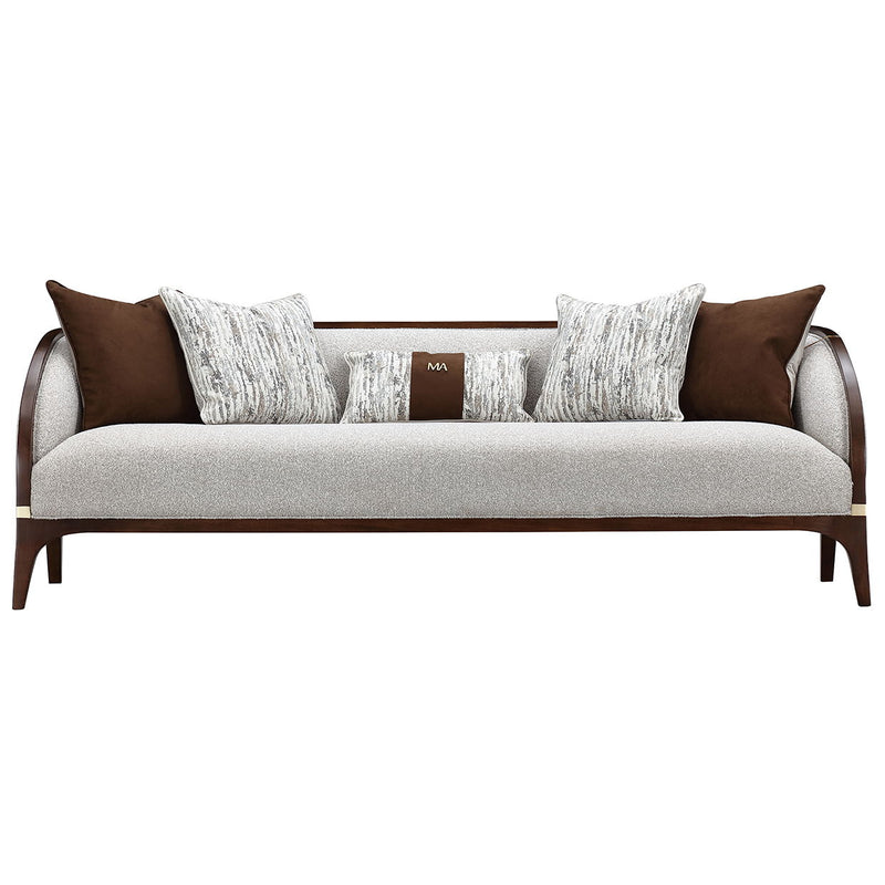 Houston - Sofa - Pebble / Walnut - R&R Furniture Gallery (Fountain Valley, CA)
