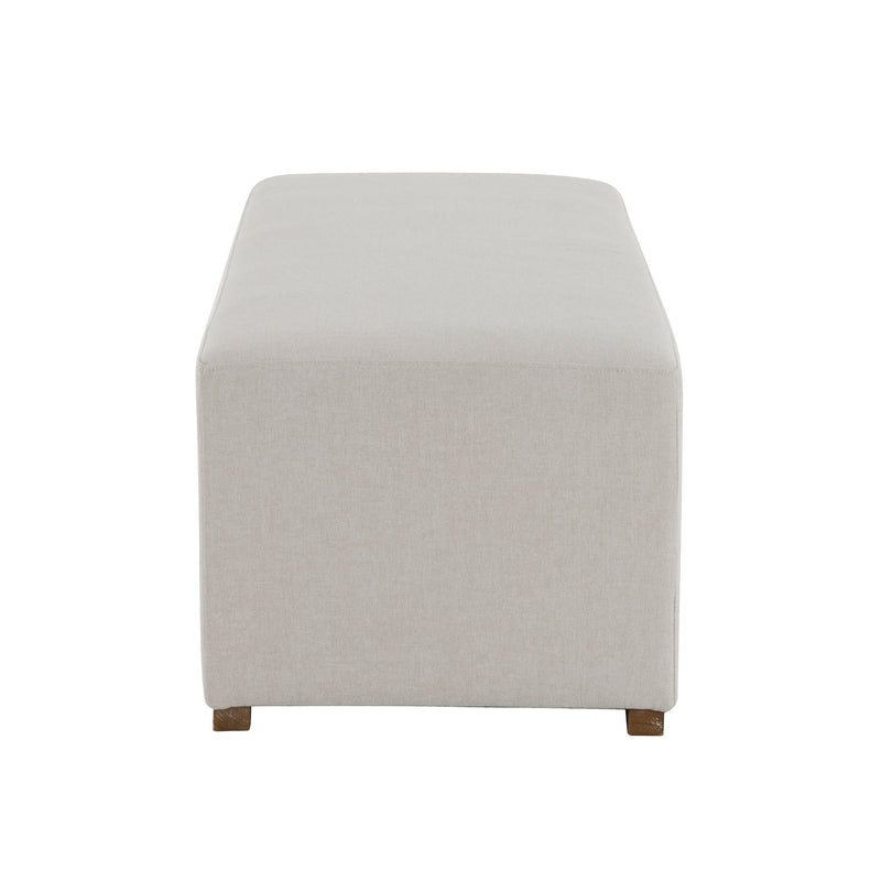 Simple Long Ottoman For Living Room - White - R&R Furniture Gallery (Fountain Valley, CA)