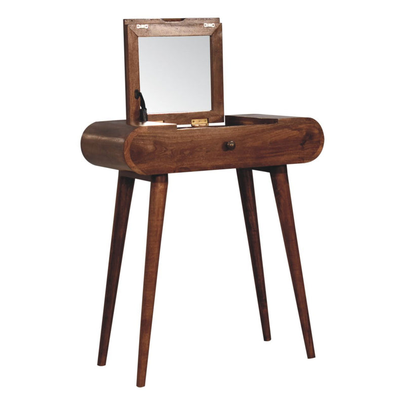 Mini Dressing Table With Foldable Mirror - Caramel - R&R Furniture Gallery (Fountain Valley, CA)