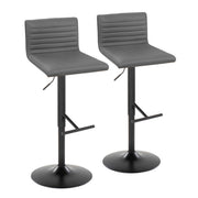 Set of two Lumi Source Mason contemporary adjustable barstools with swivel, straight T-footrest, ideal for modern kitchen or bar areas.
