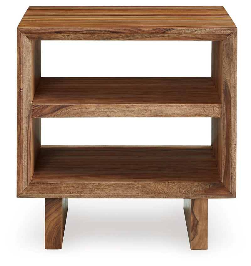 Dressonni - Square End Table - Brown - R&R Furniture Gallery (Fountain Valley, CA)
