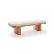 Upholstered Ollie bench by TOV Furniture featuring a sleek design and soft fabric upholstery, ideal for entryways or living rooms.
