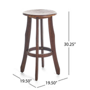 Primrose - Outdoor Acacia Wood Barstools With Foot Rest, (Set of 2) - Dark Brown - R&R Furniture Gallery (Fountain Valley, CA)