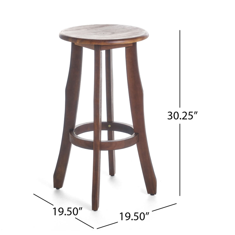 Primrose - Outdoor Acacia Wood Barstools With Foot Rest, (Set of 2) - Dark Brown - R&R Furniture Gallery (Fountain Valley, CA)