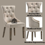 Gabrian - Side Chair (Set of 2) - Two-Tone Beige Fabric & Reclaimed Gray - R&R Furniture Gallery (Fountain Valley, CA)