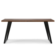 Simpli-Home Lowry handcrafted square dining table with wooden finish, perfect for modern dining rooms.