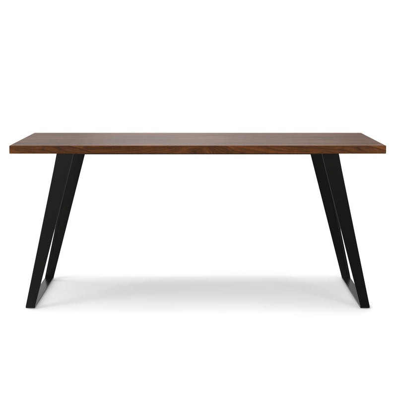 Simpli-Home Lowry handcrafted square dining table with wooden finish, perfect for modern dining rooms.