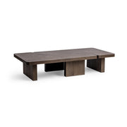 Classic Home Melina coffee table with a sleek wooden top and modern design, ideal for living room decor.