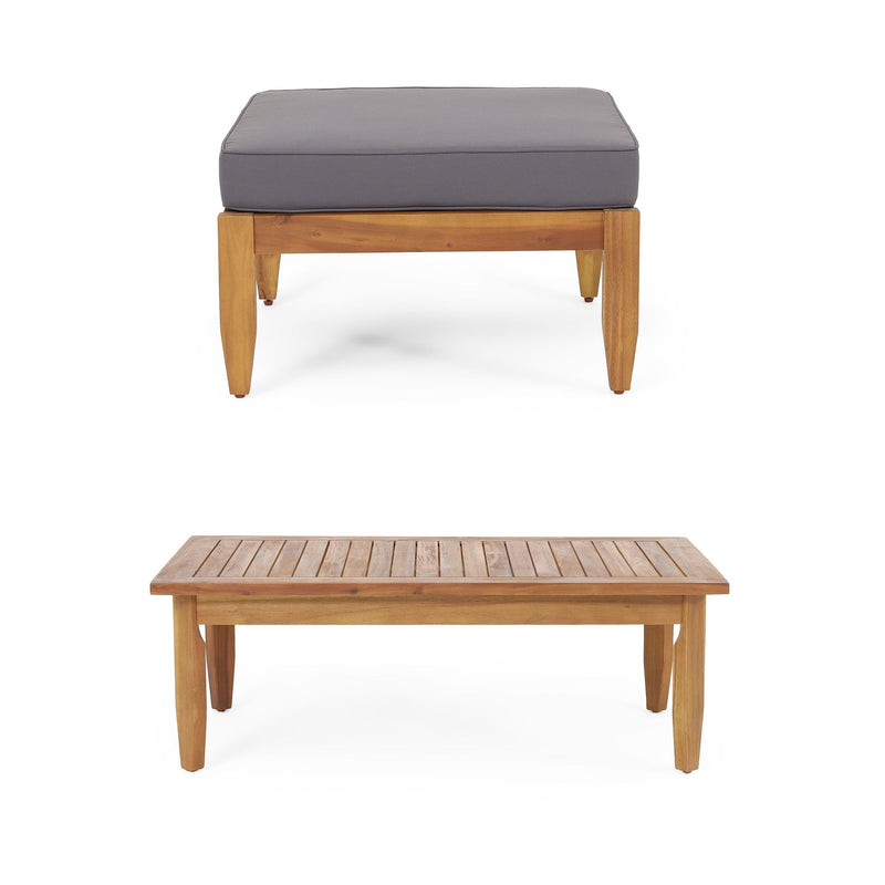 Urbanek - Acacia Wood Outdoor Conversation Set - Teak - R&R Furniture Gallery (Fountain Valley, CA)