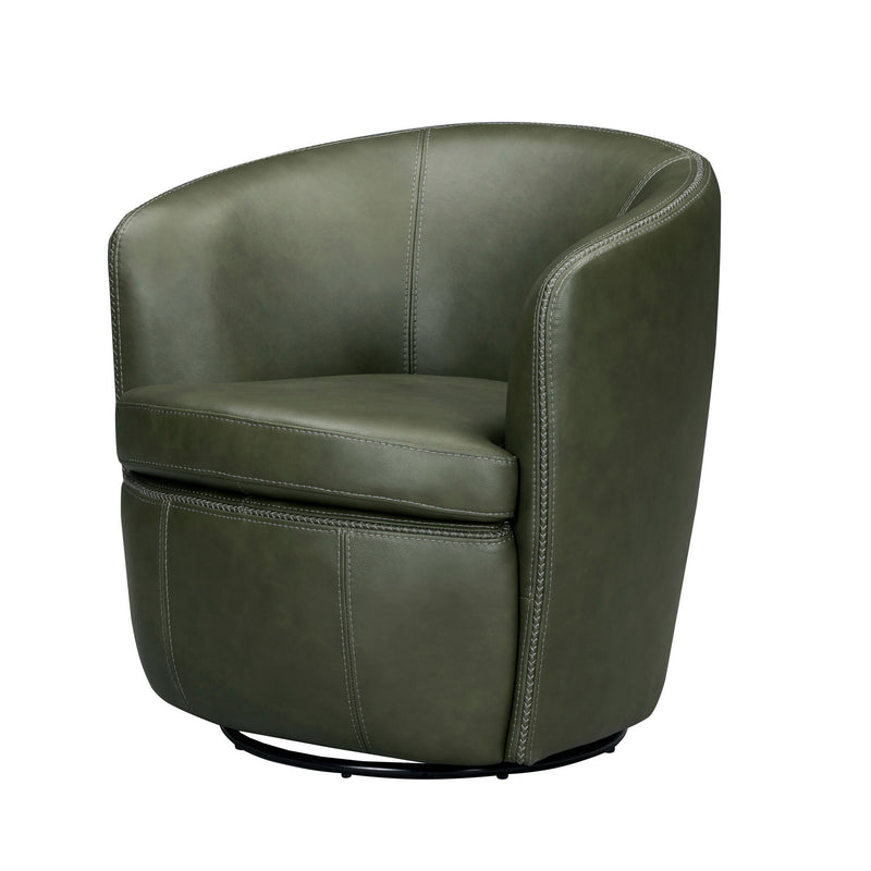 Barolo - 100% Italian Leather Swivel Club Chair (Set of 2)