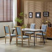 French Country Style Dining Chair With Upholstered Seating And Fluted Legs - R&R Furniture Gallery (Fountain Valley, CA)