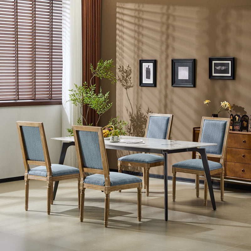 French Country Style Dining Chair With Upholstered Seating And Fluted Legs - R&R Furniture Gallery (Fountain Valley, CA)