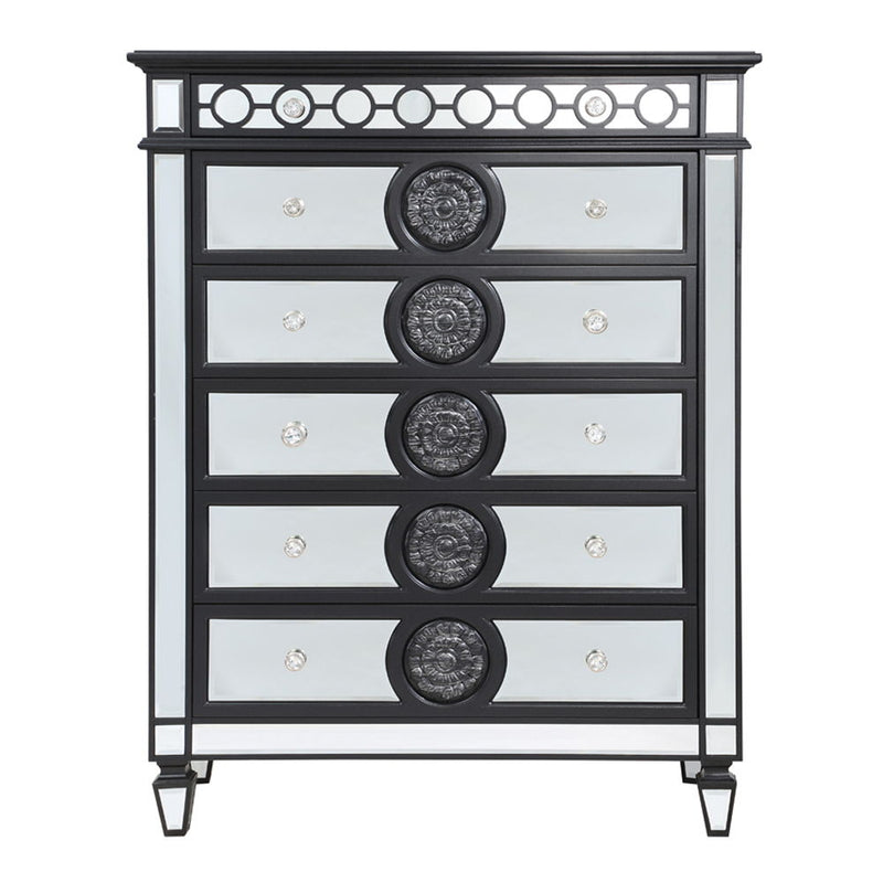 Varian II - Chest - Mirrored, Black & Sliver - R&R Furniture Gallery (Fountain Valley, CA)