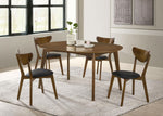 Jedda 5-piece Oval Dining Table Set Dark Walnut