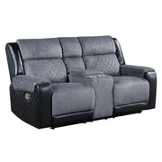 Alicia - Console Reclining Loveseat - Gray Black - R&R Furniture Gallery (Fountain Valley, CA)