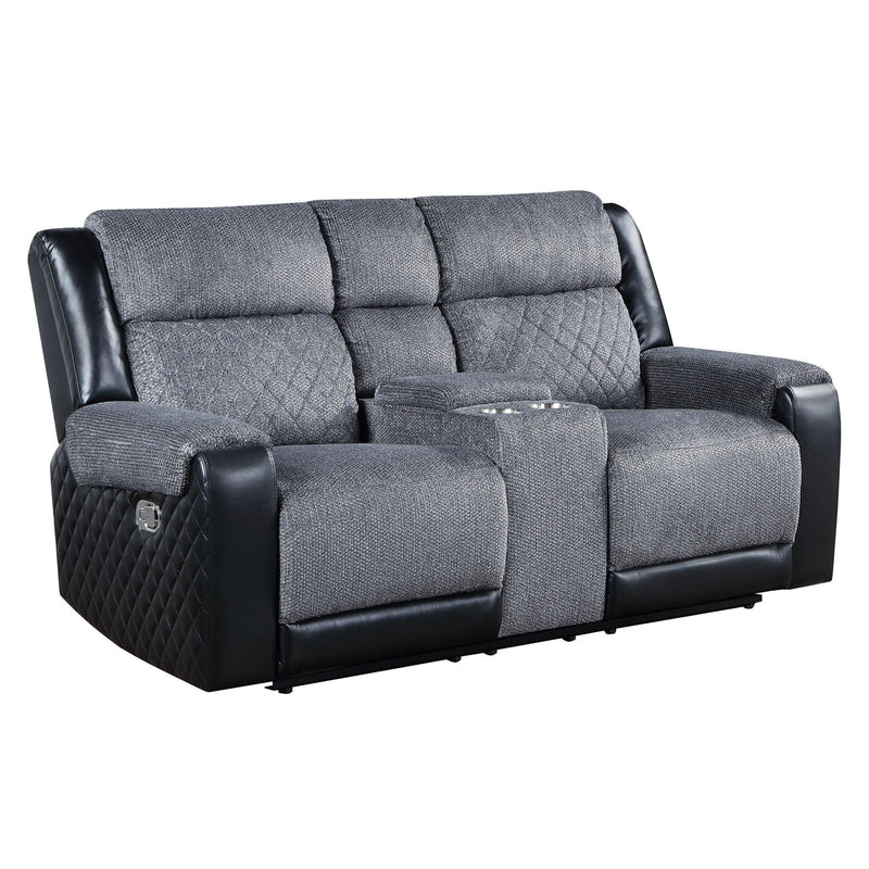Alicia - Console Reclining Loveseat - Gray Black - R&R Furniture Gallery (Fountain Valley, CA)