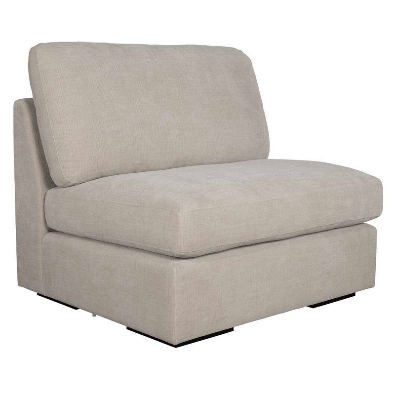 Uttermost Refuge armless stationary sofa with plush cushions and modern design, shown in a neutral fabric upholstery.