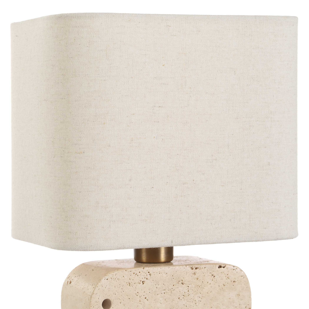 Tusk - Travertine Accent Lamp - Beige