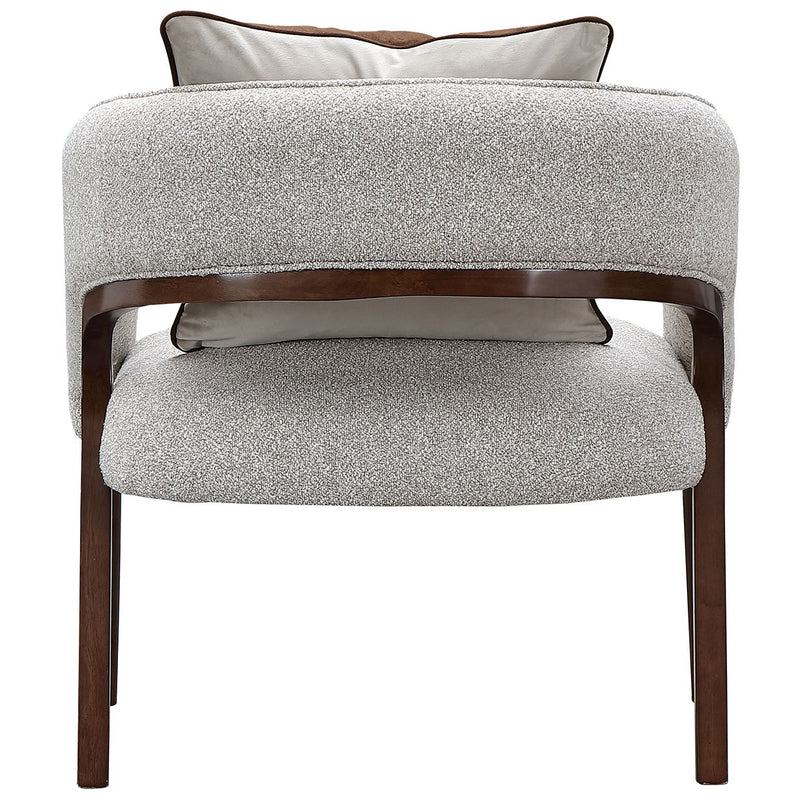 Houston - Accent Chair - Pebble / Walnut - R&R Furniture Gallery (Fountain Valley, CA)