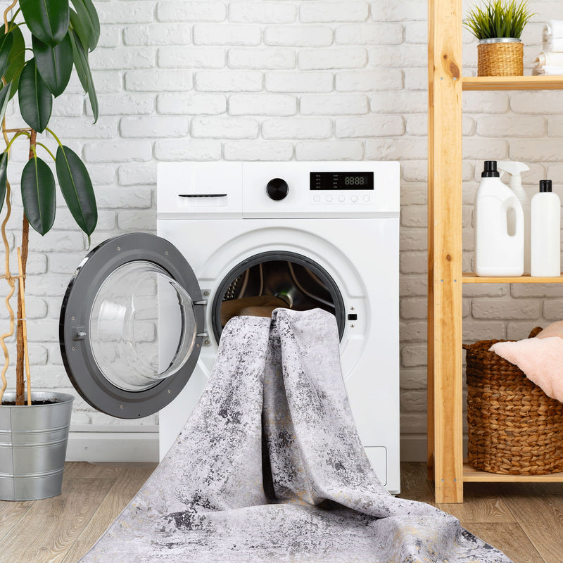 Maval - 6' X 9' Washable Area Rug - Gray