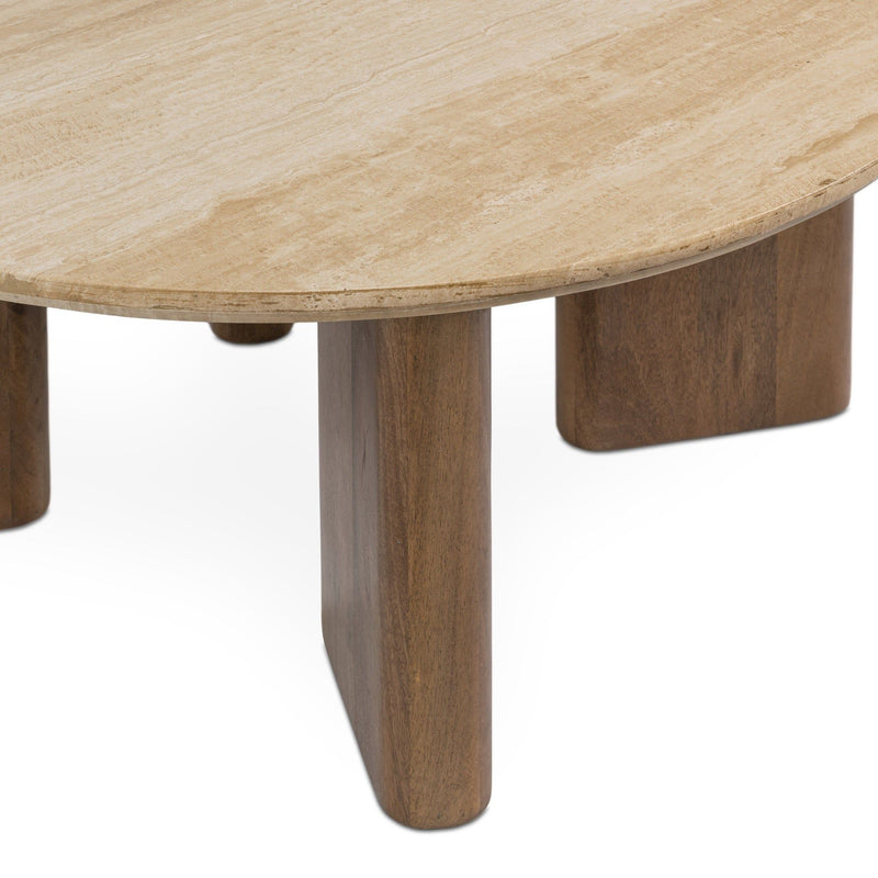 Idella - Travertine Round Table - R&R Furniture Gallery (Fountain Valley, CA)