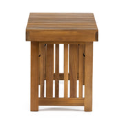 Noble House Temptation outdoor foldable side table with slat design, compact and versatile for patio or garden use.