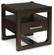 Breckington - Square End Table - Dark Brown - R&R Furniture Gallery (Fountain Valley, CA)