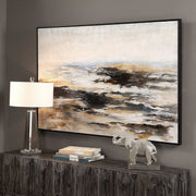 Light brown abstract canvas art by Uttermost featuring bold, textured brushstrokes and modern design for contemporary home decor.