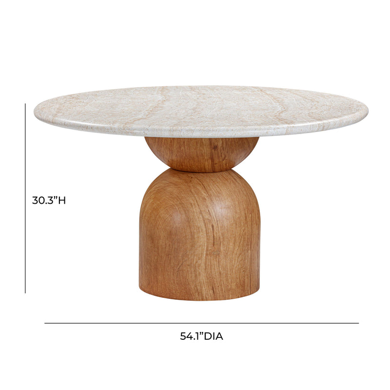 Cynthia - Concrete Indoor / Outdoor Round Dining Table - Travertine - R&R Furniture Gallery (Fountain Valley, CA)